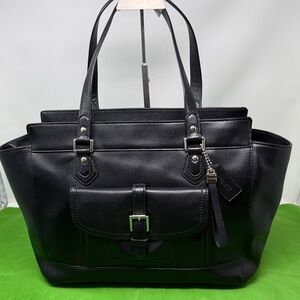 Large Coach New York Black Leather Satchel